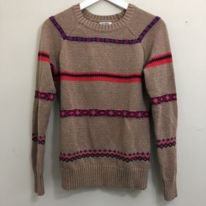 Chunky Knit Beige Striped Sweater